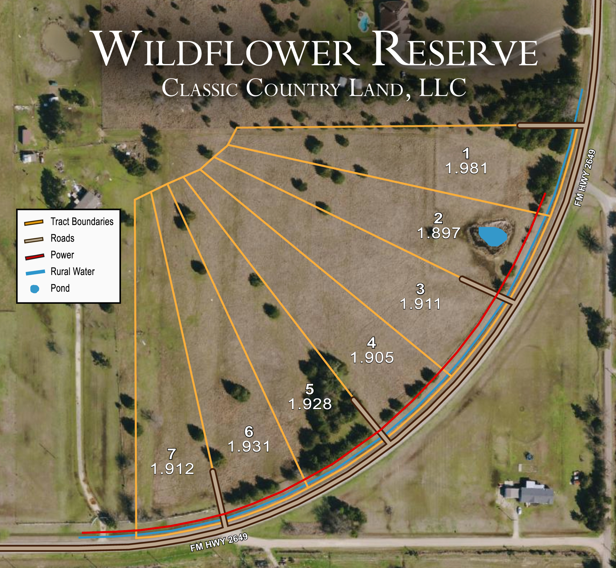 Plat map for Wildflower Reserve in Hunt County, Texas